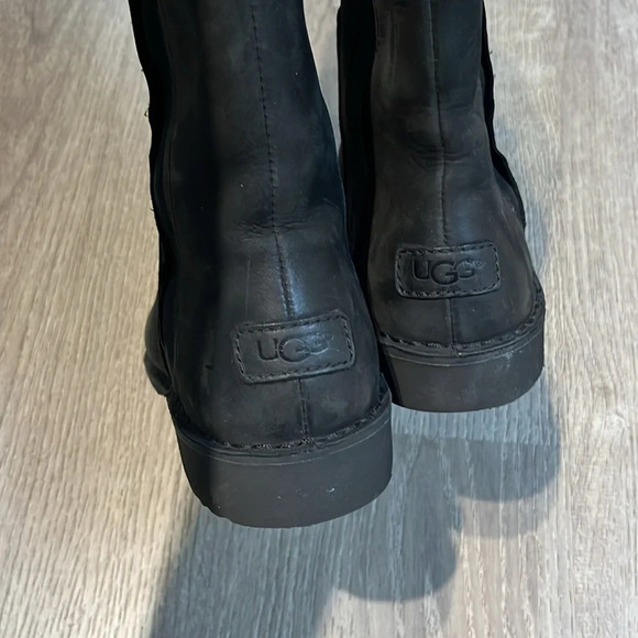 UGG Elly Nubuck Leather Black Water Resistant Boots - Picture 3 of 8